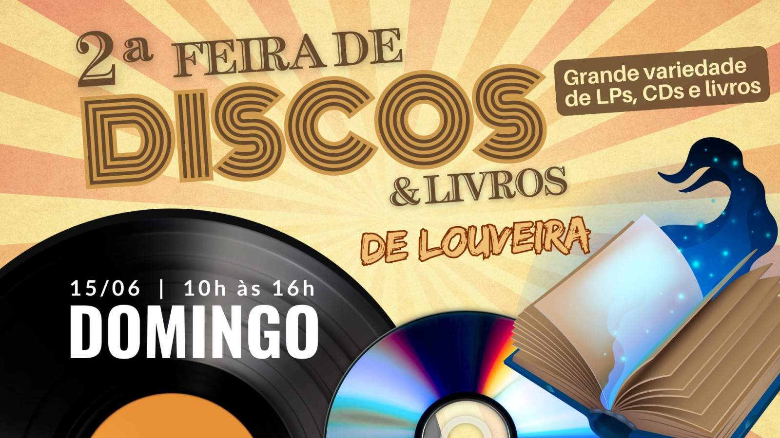 Segunda edição da Feira de Discos e Livros de Louveira acontece durante a tradicional Festa de Santo Antônio