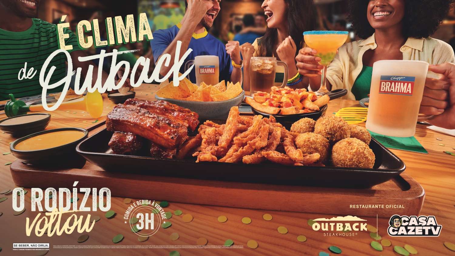 Outback lança campanha com transmissão de jogos durante a copa e a volta do rodízio